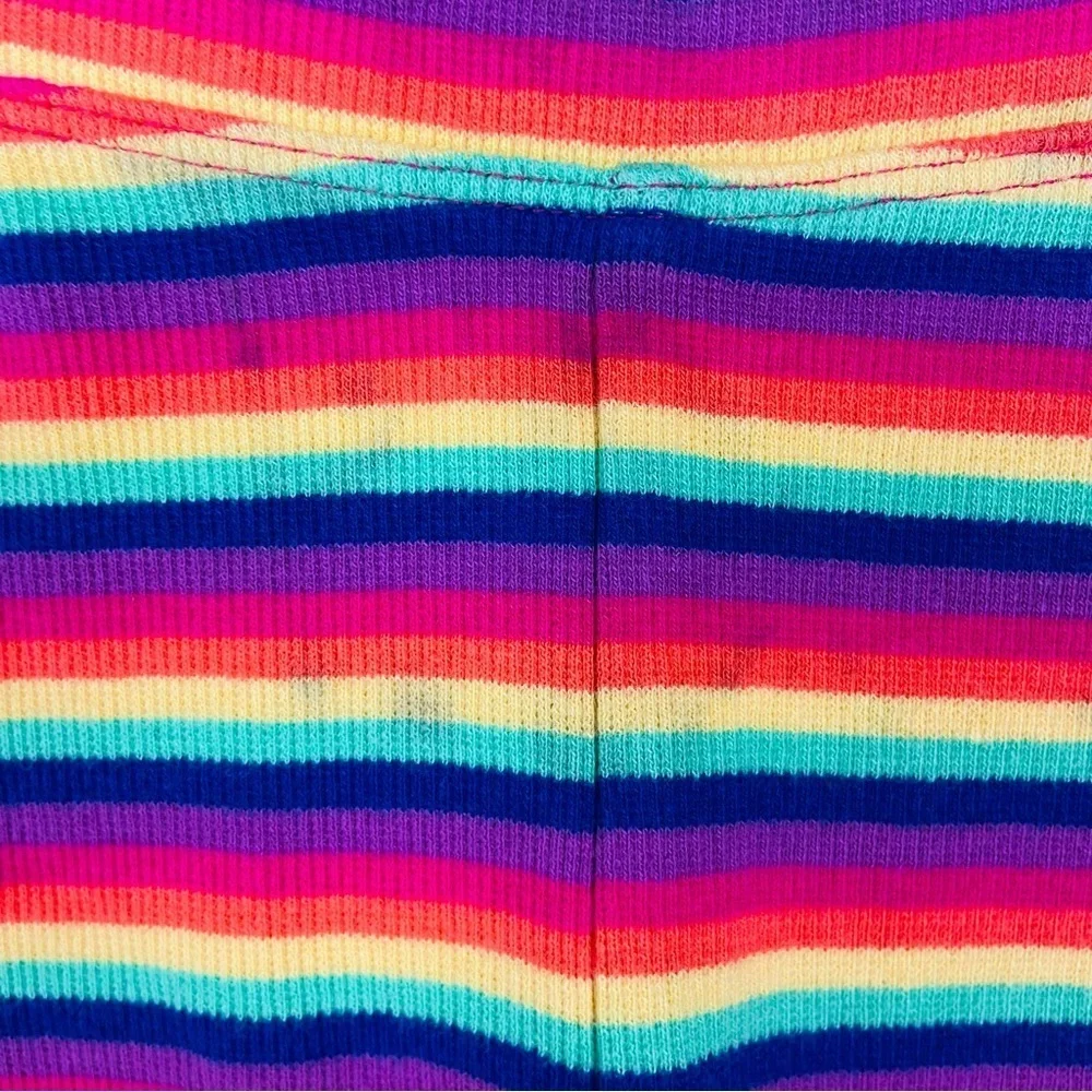 GYMBOREE rainbow Colorful Striped ribbed ruffle bottom cotton stretch Leggings